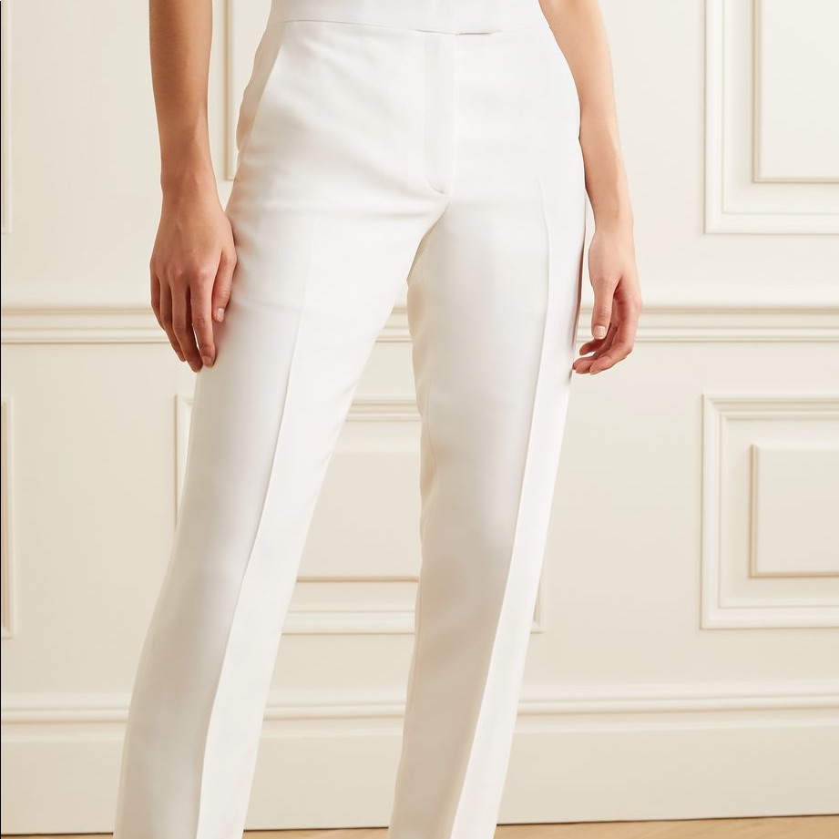 Helmut Lang Elegant Straight Leg Pants In Ivory